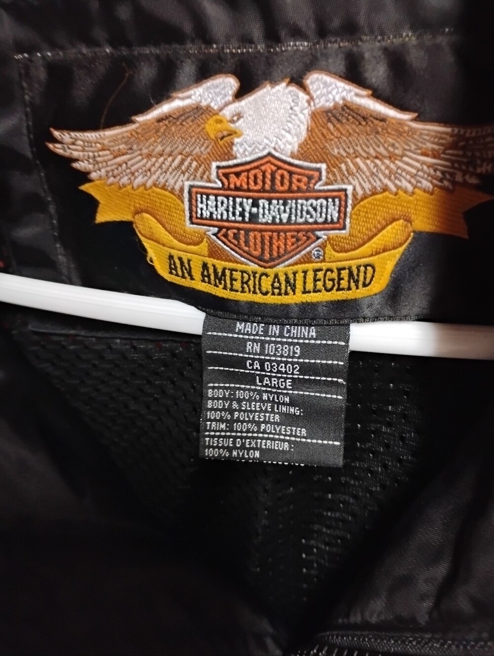 Harley-Davidson Black Jacket with Embroidered Eagle & Gold Banner
